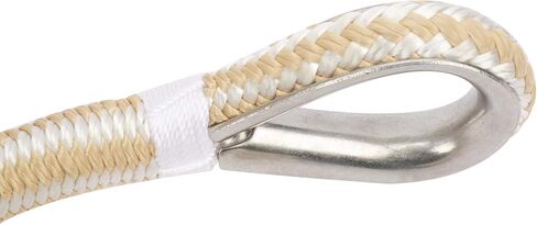 NovelBee خط مرساة من النايلون بضفيرة مزدوجة بطول 1/2 بوصة × 100 قدم مع كشتبان من الفولاذ المقاوم للصدأ وظرف بلاستيكي (أسود) in Kuwait