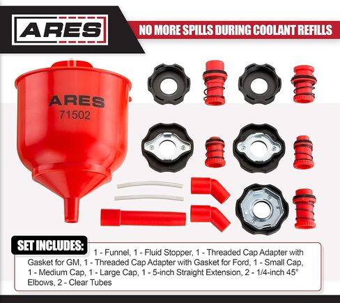 ARES 71502 - مجموعة تعبئة سائل التبريد المقاومة للانسكاب - تقضي على جيوب الهواء المحاصرة والأحزمة التي تصدر صريرًا بسبب الفائض in Saudi Arabia