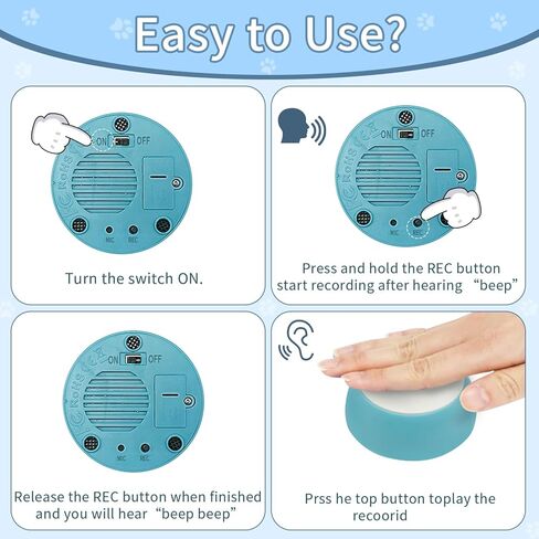 أزرار للكلاب للتواصل، مجموعة أزرار ناطق للكلاب مكونة من 7 أزرار، طنانات تدريب قابلة للتسجيل، زر التحدث للكلاب مع حصيرة أزرار للكلاب مقاومة للماء ومضادة للانزلاق و25 ملصقًا للمشهد (البطاريات متضمنة) in Kuwait