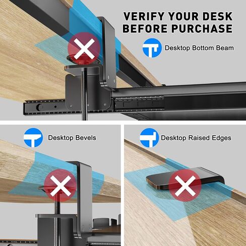 AboveTEK Large Keyboard Tray Under Desk with Wrist Rest, 26.7"×11" Ergonomic Desk Computer Keyboard Stand with Sturdy C Clamp Mount System, Slide-Out Drawer Keyboard Mouse Holder for Office(Black) in Saudi Arabia