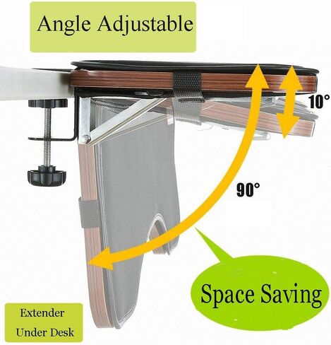 مشبك تمديد مريح للمكتب على المكتب، مسند للساعد، مسند للمكتب، فأرة قابلة للتعديل وصينية لوحة المفاتيح، حامل طاولة مائل، مسند للذراع، رف لدعم مرفق الكمبيوتر تحت المكتب in Kuwait