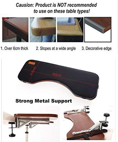 مشبك تمديد مريح للمكتب على المكتب، مسند للساعد، مسند للمكتب، فأرة قابلة للتعديل وصينية لوحة المفاتيح، حامل طاولة مائل، مسند للذراع، رف لدعم مرفق الكمبيوتر تحت المكتب in Kuwait