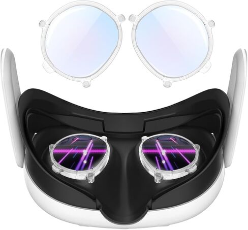 إطار عدسة مضاد للأزرق من Esimen متوافق مع ملحقات حماية العدسات Meta Quest 3، فاصل النظارات، استبدال العدسة، مضاد للوهج، مضاد للغبار، مضاد للخدش، سهل التركيب والإزالة، يحمي عينيك in Kuwait