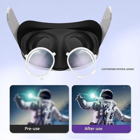 إطار عدسة مضاد للأزرق من Esimen متوافق مع ملحقات حماية العدسات Meta Quest 3، فاصل النظارات، استبدال العدسة، مضاد للوهج، مضاد للغبار، مضاد للخدش، سهل التركيب والإزالة، يحمي عينيك in Kuwait