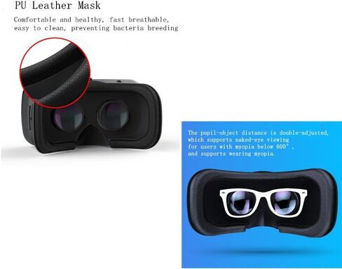 VR Headset for iPhone & Android with Controller, Virtual Reality 3D Glasses Headset Helmets, Universal Virtual Reality Goggles for Kids & Adults, for Phones 4.7-6.6 Inch, for TV, Movies & Video Games in Saudi Arabia