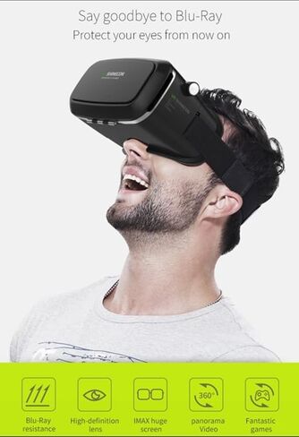 VR Headset for iPhone & Android with Controller, Virtual Reality 3D Glasses Headset Helmets, Universal Virtual Reality Goggles for Kids & Adults, for Phones 4.7-6.6 Inch, for TV, Movies & Video Games in Saudi Arabia