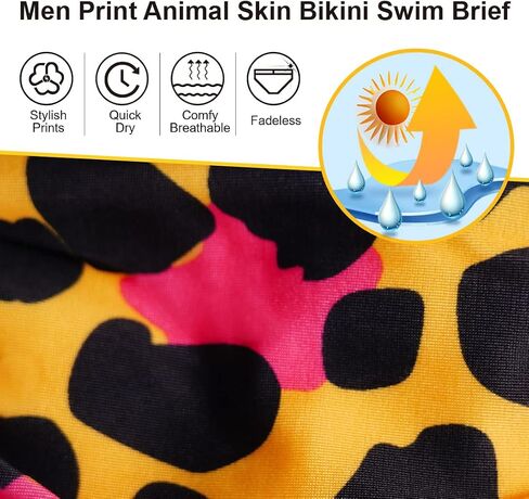 Men Print Animal Skin Bikini Swim Brief Men Swimwear Swimsuit Sexy for Men in Saudi Arabia