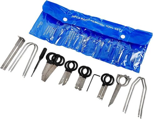 20 Pcs Professional Car Audio Stereo CD Player Radio Removal Keys Tool Kit Compatible with Mercedes, Fit for BMW, Fit for VW, Fit for Audi, Fit for Ford, Fit for Skoda in Saudi Arabia