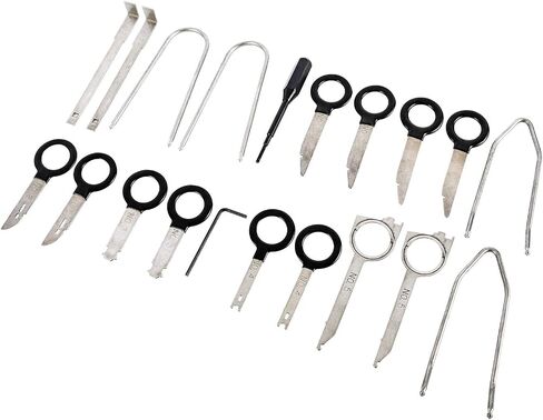 20 Pcs Professional Car Audio Stereo CD Player Radio Removal Keys Tool Kit Compatible with Mercedes, Fit for BMW, Fit for VW, Fit for Audi, Fit for Ford, Fit for Skoda in Saudi Arabia