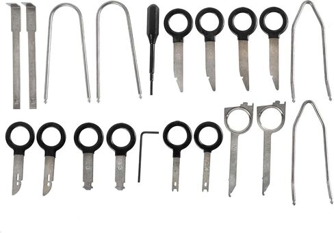 20 Pcs Professional Car Audio Stereo CD Player Radio Removal Keys Tool Kit Compatible with Mercedes, Fit for BMW, Fit for VW, Fit for Audi, Fit for Ford, Fit for Skoda in Saudi Arabia