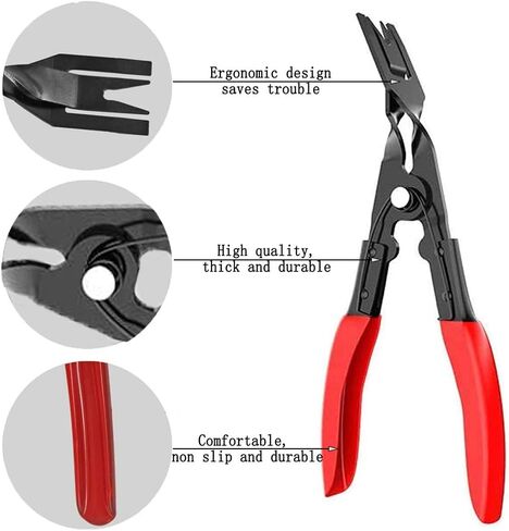 Removal Tool Kit Auto Car Door Trim Panel Removal kit Clip Pliers Set Clip Pliers Remover and Radio Audio Stereo Removal Tools red in Saudi Arabia