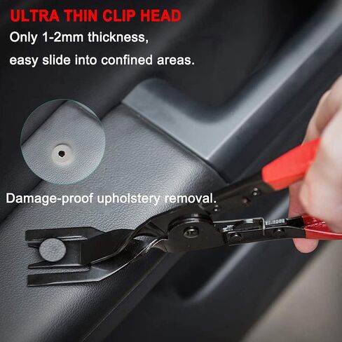 Removal Tool Kit Auto Car Door Trim Panel Removal kit Clip Pliers Set Clip Pliers Remover and Radio Audio Stereo Removal Tools red in Saudi Arabia
