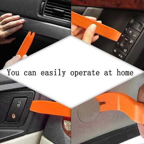 Removal Tool Kit Auto Car Door Trim Panel Removal kit Clip Pliers Set Clip Pliers Remover and Radio Audio Stereo Removal Tools red in Saudi Arabia
