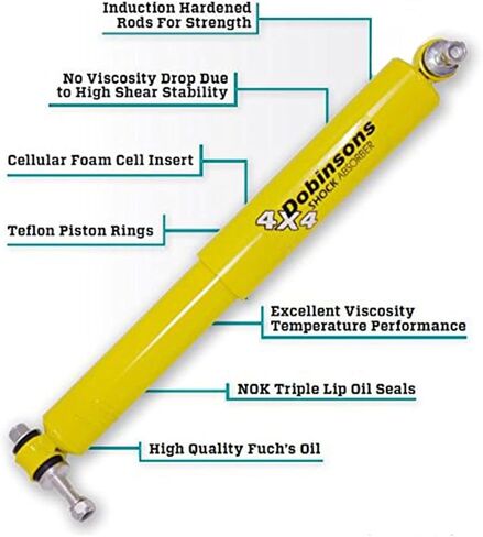 Dobinsons Big Bore Steering Damper متوافق مع Toyota Land Cruiser 60 70 80 سلسلة 1980-1997 0-7 بوصة من الرفع - SD59-824 in Kuwait