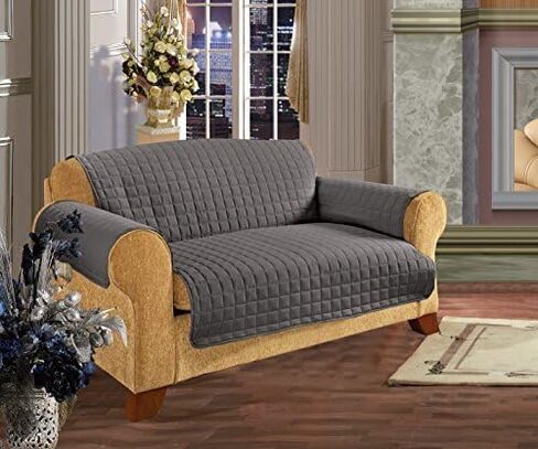 أناقة الكتان مبطن كلب الأطفال أطفال الأثاث حامي غطاء زلة مقعد الحب الرمادي in Kuwait