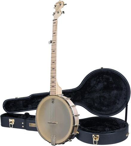 Deering Goodtime Americana Openback Banjo مقاس 12 بوصة مع مجموعة حافظة صلبة مفتوحة الظهر من Instrument Alley - صناعة أمريكية GAM in Kuwait