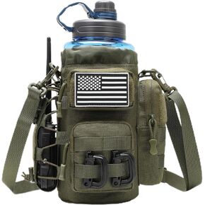 Tactical Molle Pouch Multifunctional Water Bottle Pouch Phone Pouch EDC Bag with Shoulder Strap