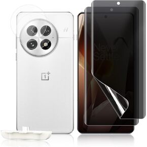 Privacy Screen Protector for One Plus 13, Flexible TPU Protective Film [2+2 Pack] Camera Lens Protector [3D Full Coverage] [Anti-Spy] [Scratch-Resistant] for Oneplus 13