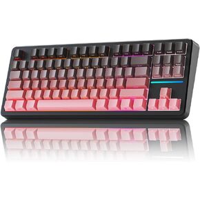 EWEADN X87 Wireless Mechanical Keyboard ASMR,10000mAh Battery, 75% Keyboard with Huano Arctic Switch BT5.0/2.4GHz/USB-C Topographic Keycaps Hot Swappable Custom Keyboards, Gasket Structure-Black