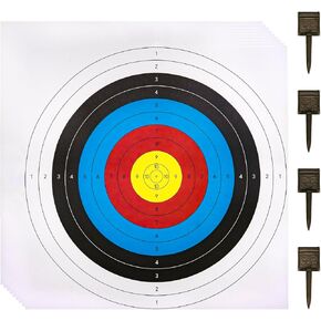 LeGravity 25PCS 23.6x23.6In Archery Paper Targets with 4pcs Target Pins 60cm Arrow Archery Targets Face for Archery & Hunting Practice Shooting Backboards Straw Bales Archery Accessories(10 Rings)