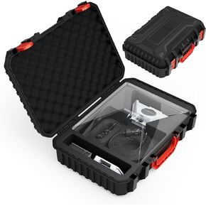 Starlink Mini Case, Hard Waterproof Travel Case for Mini Starlink with Molded Foam for Mini Accessories, Standable Storage Bag Black