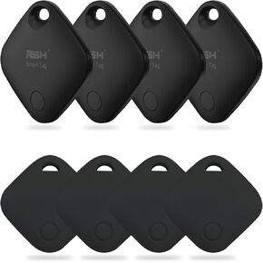 Key Finder 4 Pack Tag with Case Bluetooth Tracker for Luggage Works with Apple Find My Smart Tracker Locator for Suitcase, Bag, Backpack, Wallet, Replaceable Battery Smart tag Item Finder