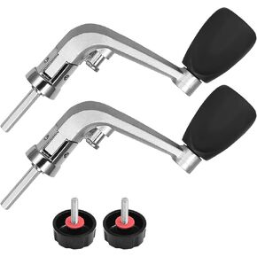 2PCS Fishing Handles Spinning Reel Knob Replacement, Black Rubber Handle Fishing Reel Grip with 2 Screw Caps and 2 Washers for 1000-4000 Series