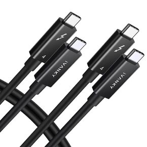 IVANKY Thunderbolt 4 Cable 2 Pack, 2.3 ft USB-C to USB-C Cable, Support 240W Charging/8K Display/40Gbps, Thunderbolt Certified, High Speed USB C Cable for iPhone 16/15, MacBook, iPad - 2.3FT/2 Pack
