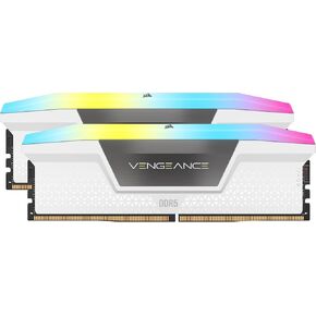CORSAIR Vengeance RGB DDR5 RAM 32GB (2x16GB) 6000MHz CL36-44-44-96 1.4V AMD Expo & Intel XMP Desktop Computer Memory - White (CMH32GX5M2E6000Z36W)