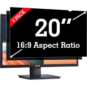 20 Inch Privacy Screen Filter [2 Pack] for Computer Widescreen 16:9 Monitor, Privacy Shield, Anti-Glare and Anti-Blue Light Screen Protector