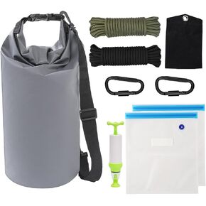 Bear Food Bag Hanging System, Bear Bags for Food Backpacking, 10L Waterproof Bear Bag, Nylon Ropes, Clips, Rock Pouch, Storage Food Bag and Manual Vacuum Pump Camping Bear Protection Products