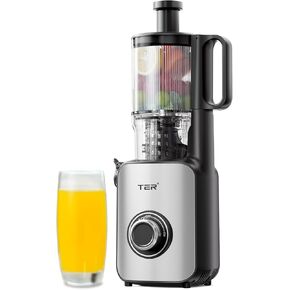 Juicer Machine, Cold Press Juicer with 4.8" Wide Chute, Slow Masticating for Whole Vegetables & Fruits
