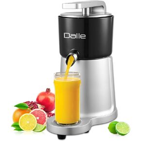 DALLE CCJ-001 Commercial Citrus Juicer | Detachable Orange, Lemon, and Grapefruit Juicer Squeezer with Splash Cover, 2 Cones & 2 Pulp Filter | 1450 RPM, 400W, 120V Cast Aluminum Citrus Juicer Machine