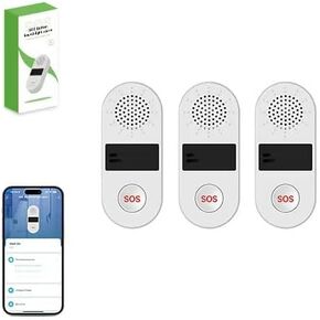 Tuya WiFi SOS Wireless Caregiver Alert Call Button Strobe Siren Remote Alarm 130DB Sound & Light Security Alarm for Alexa, Google Assistant (2.4G WiFi) (1)
