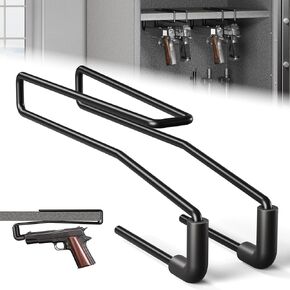 Pistol Rack for Gun Safe Shelf - Heavy Duty Steel Gun Safe Pistol Hanger fit .22 Caliber and Up,Handgun Rack for Gun Safe,Gun Safe Handgun Organizer,Gun Safe Accessories Pistol Holder, 5pk for 10 Guns
