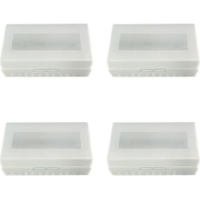 4- Pack 21700 Battery Storage Box, Capable of Accommodating Two Flat-top Batteries, Transparent PP Material Battery Storage Box.