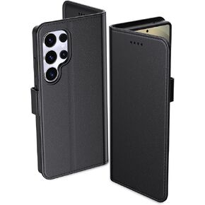 for Samsung Galaxy S25 Ultra Case, PU Leather Flip Cover Wallet Case Protector with id Holder Card Slots Magnetic Closure Cover Compatible with Samsung S25 Ultra 5G Wallet Case, Black