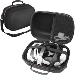 ARVOK Carry Case for Meta Quest 3 /Quest 2, Large Soft Lining Case for Kiwi Design/BOBOVR Battery Head Strap and Other Accessories, EVA Hard Shell VR Headset Protective Bag for Travel and Storage