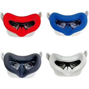 4Pcs VR Face Pad for Oculus/Meta Quest 2 Accessories,Washable Anti Leakage Light and Anti Sweat Face Cushion Replacement(Blue+Black+Grey+Red)
