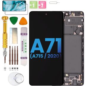 (Without Fingerprint) LCD Display Assembly for Samsung Galaxy A71 4G Version SM-A715F, SM-A715F/DS, SM-A715F/DSN, SM-A715F/DSM, SM-A715W, SM-A715X Screen Replacement kit