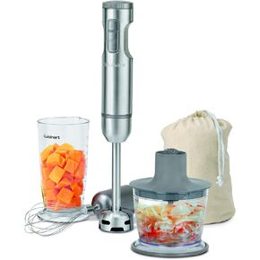PNAEUT Cuisinart Smart Stick Variable Speed Hand Blender with Chopper CSB-87C, Silver, Large