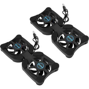 2Pcs Laptop Cooling Mat Mini USB Fan Dual USB Cooling Fan Pad Portable Laptop Cooler for 7-15 Inch Laptop 19x8.7cm/32.5x13cm Line Length 37cm