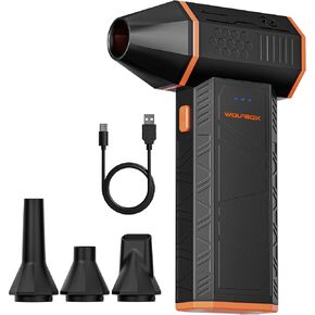 WOLFBOX MF50 Electric Air Duster-110000RPM Super Power Cordless Air Duster, 3-Gear Adjustable Mini Blower with Rechargeable Battery, Dust Blower for Computer, Keyboard, House, Outdoor and Car