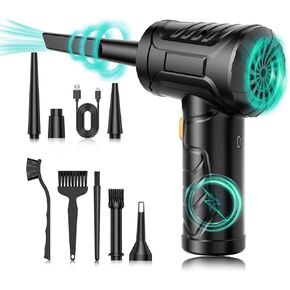 Duster Air Duster ، مستقبلي 3 ترس إلى 110000 دورة في الدقيقة هواء كهربائي ، منفاخ هواء اللاسلكي القابل لإعادة الشحن مع ضوء LED للوحة مفاتيح الكمبيوتر ، مجموعة تنظيف الكمبيوتر تحل محل علب الهواء المضغوطة in Kuwait