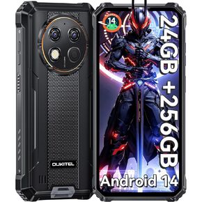 OUKITEL G1 Rugged Smartphone Unlocked - 24+256GB/1TB Android 14 Rugged Cellphones, 6.52"HD Display 10600mAh Battery 48MP Rear Camera IP68/IP69K Waterproof Phone, Dual Sim/NFC/Fingerprint 2025
