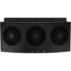 Asixxsix Car Exhaust Fan, 5V 4000 RPM Speed Hanging Solar Powered 3 Fan, 2 Levels Adjustable USB Powered Solar Car Radiator Fan Cooling Fan for Vehicles SUVs RVs, Low Noise Energy Saving(Black)