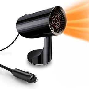 Portable 12V 150W Auto Ceramic Heater Fan, 3 - Outlet Cig Lighter Plug - in, Fast - Heating Car Heater, Fan and Defogger for Quick Defrost/Defog