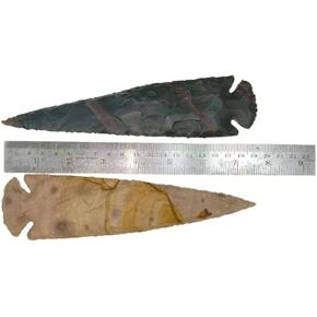 2PCS 7" Flint Points Arrowhead Hadmade New Project Count Collection Spear