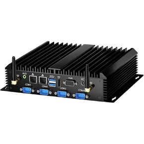 msecore Industrial PC, Fanless Mini Computer with Core i7-5500U 16G RAM 512G SSD, 1*HDMI 1*VGA, Dual Display, 6*COM RS232, Dual LAN, WiFi/4G, WOL, Windows 10 Pro/Linux/Ubuntu