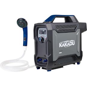 Kakadu Portable Camping Outback Shower, Instant Hot Water for Outdoor Use - Slimline Design, Rechargeable Lithium Battery, Adjustable Shower Head, Brushless Pump, Digital Display